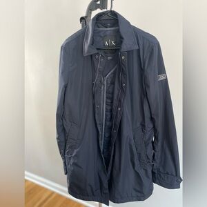 Armani Exchange Dark Blue Two Piece Raincoat with Vest